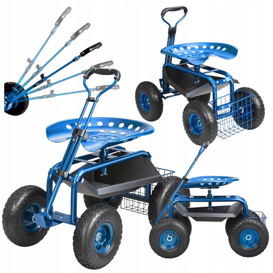 Carrello da giardino con sedile da giardino girevo